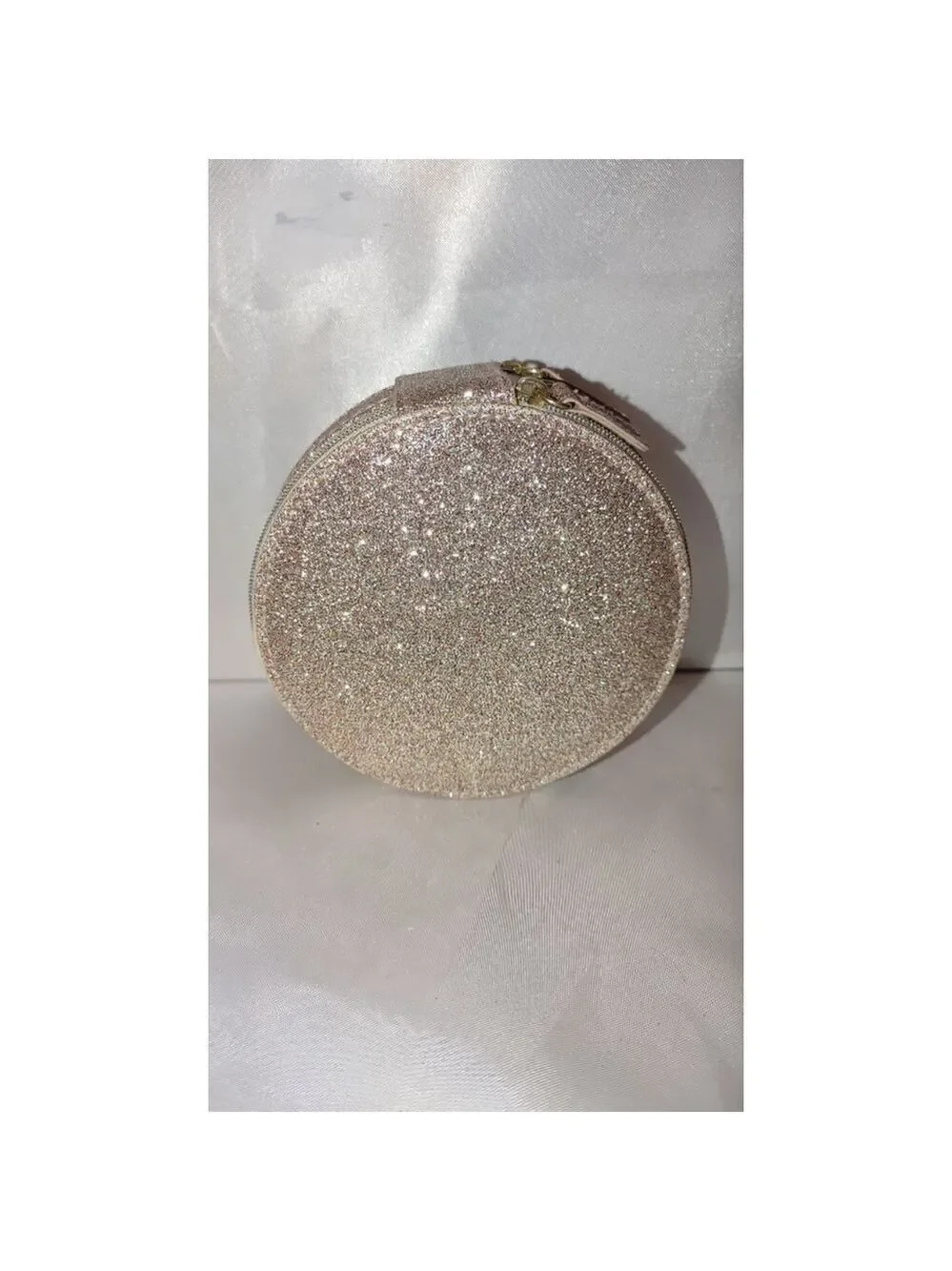 Nordstrom Glittery Travel Jewelry Case in Champagne